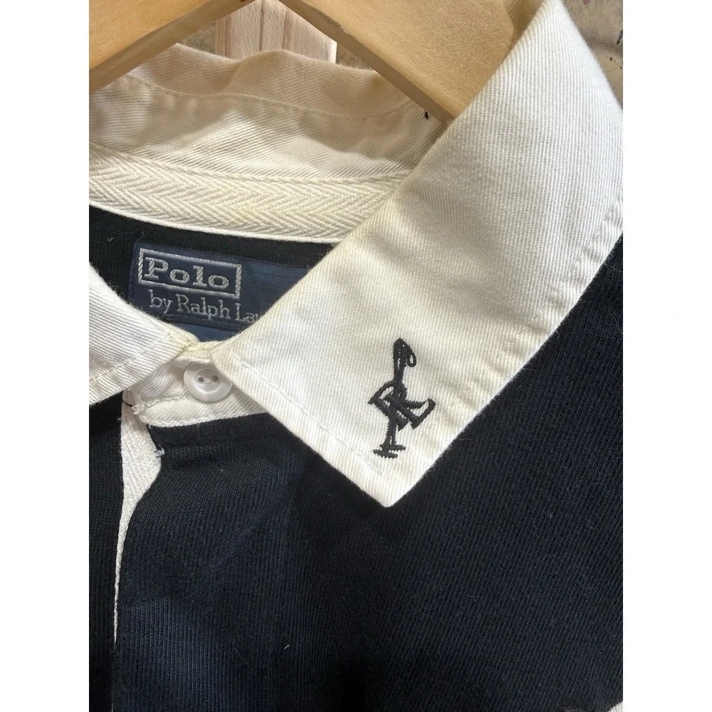 Vintage 90s Polo Ralph Lauren Rugby Mercer Club #3 Heavy Long Sleeve Shirt 2008